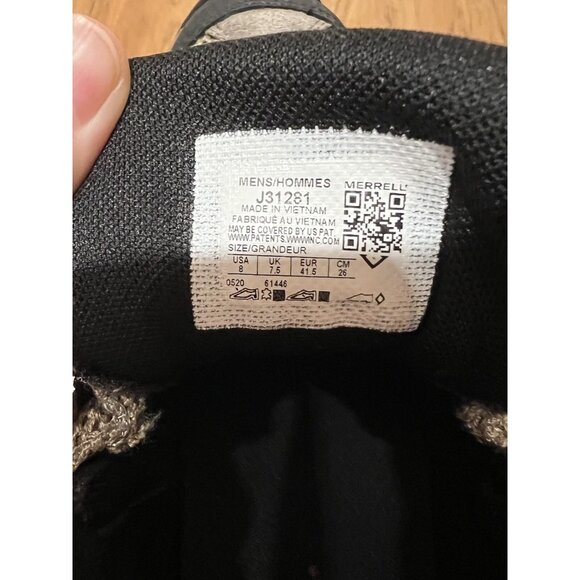 Merrell Mens Hiking Shoes J31221 Size 8A Grey & Black Mesh Rubber Soles Durable - Picture 3 of 5